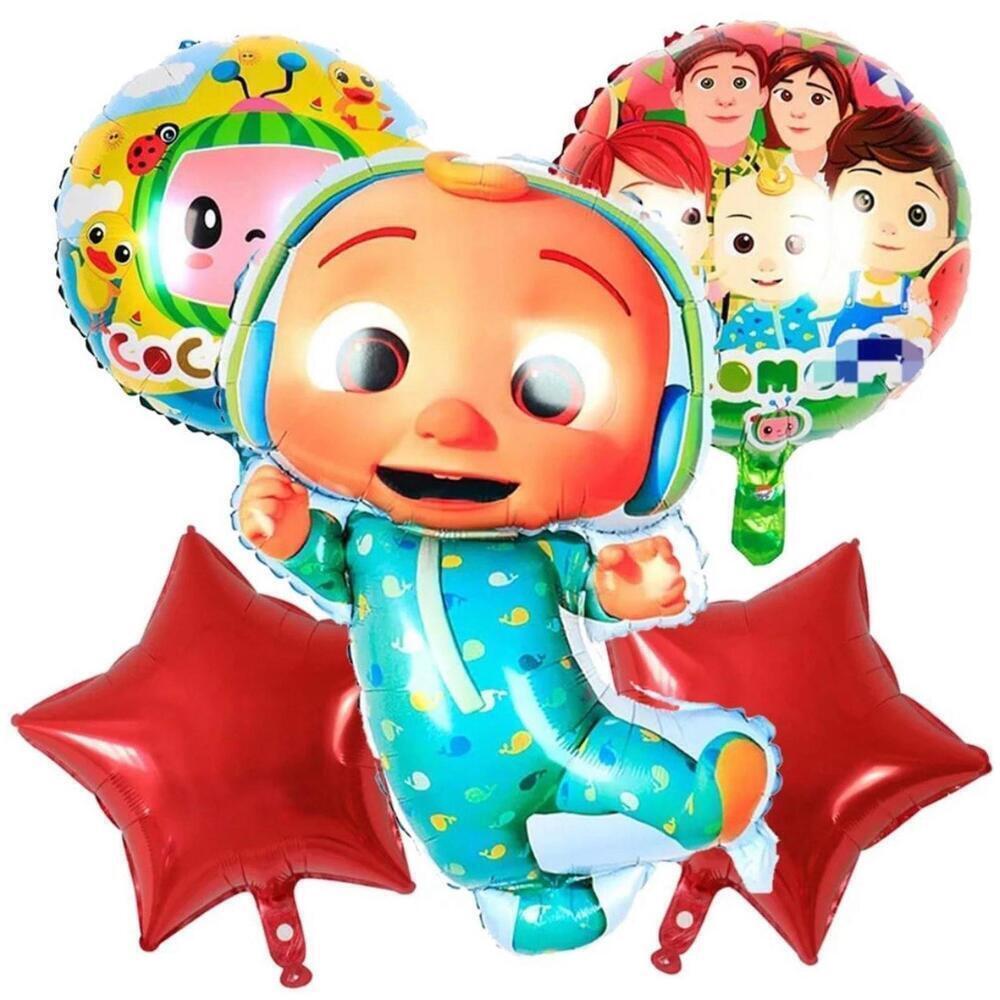 COCO MELON Birthday Foil Balloon 6 Piece Set